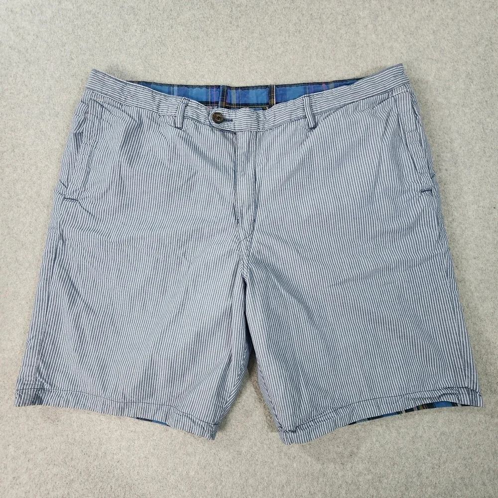 Tommy Bahama Golf Shorts Mens 40x9 Blue Pink‎ Plaid Striped Reversible Pockets